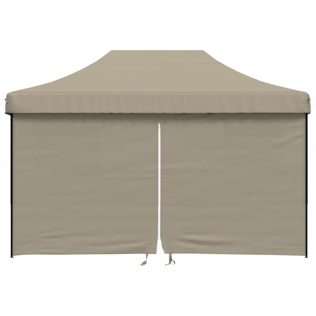 Vidaxl Partytent Foldable Pop-up with 4 side walls Taupe