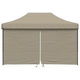 Vidaxl Partytent Foldable Pop-up with 4 side walls Taupe