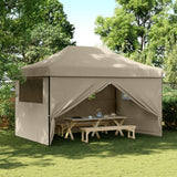 Pop-up pieghevole Vidaxl PartyTent con 4 pareti laterali taupe