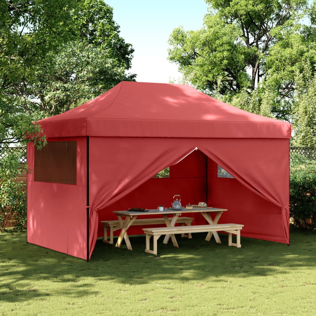 Vidaxl PartyTent Skládací vyskakovací okno se 4 bočními stěnami Bordeaux Red