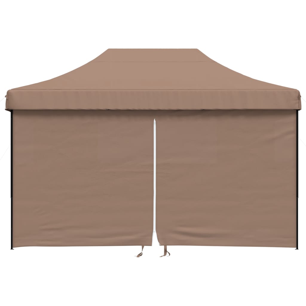 Vidaxl Partytent Foldable Pop-Up With 4 Side Walls Brown