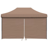 Vidaxl Partytent Foldable Pop-Up With 4 Side Walls Brown