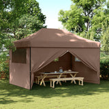 Vidaxl Partytent Foldable Pop-Up With 4 Side Walls Brown