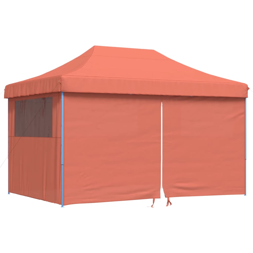 Vidaxl Partytent Foldable Pop-Up with 4 side walls Terracotta-colored