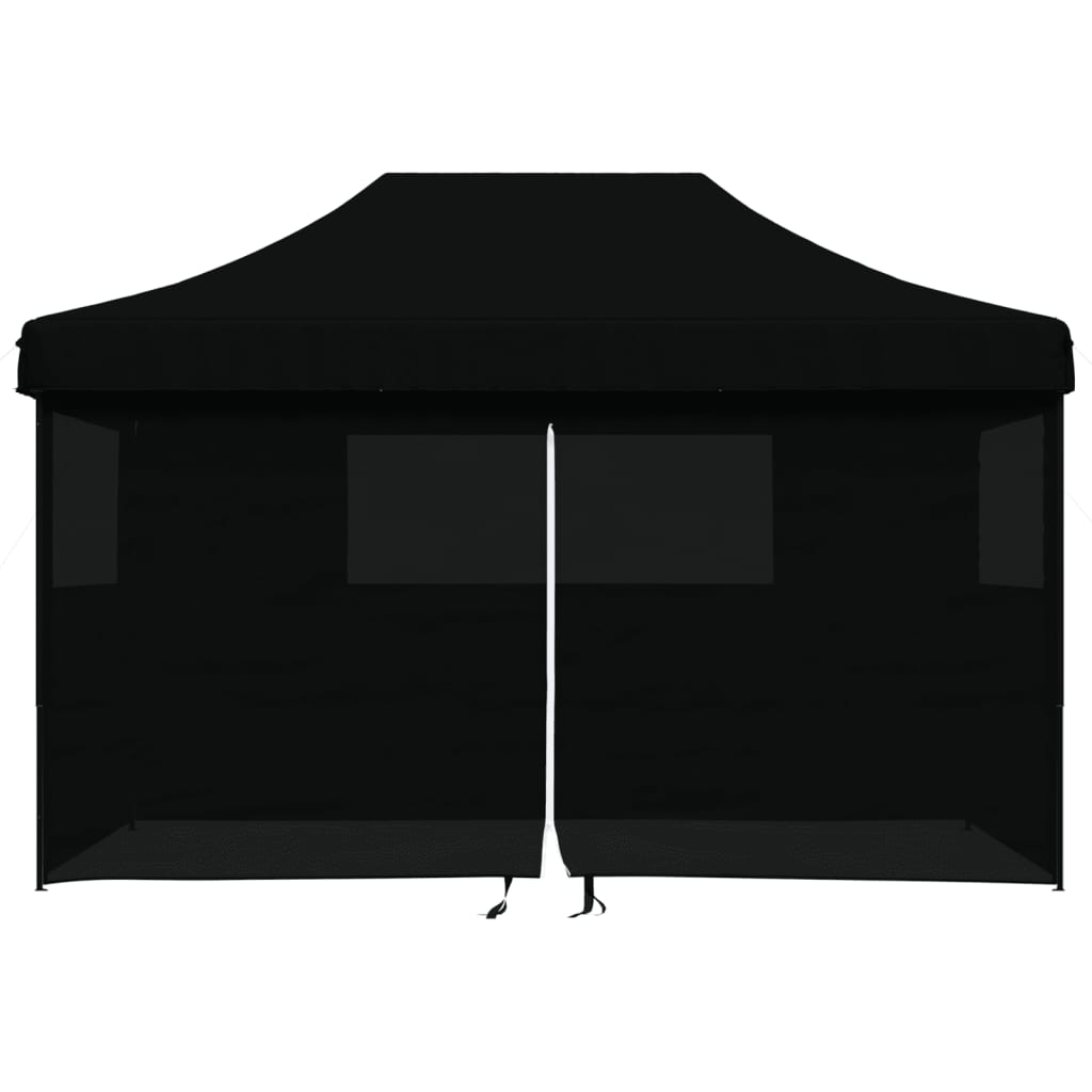 Vidaxl Partytent Foldable Pop-Up With 4 Side Walls Black