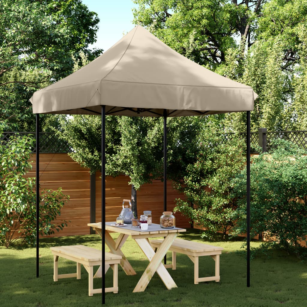 Vidaxl PartyTent foldbar pop-up 200x200x306 cm taupe