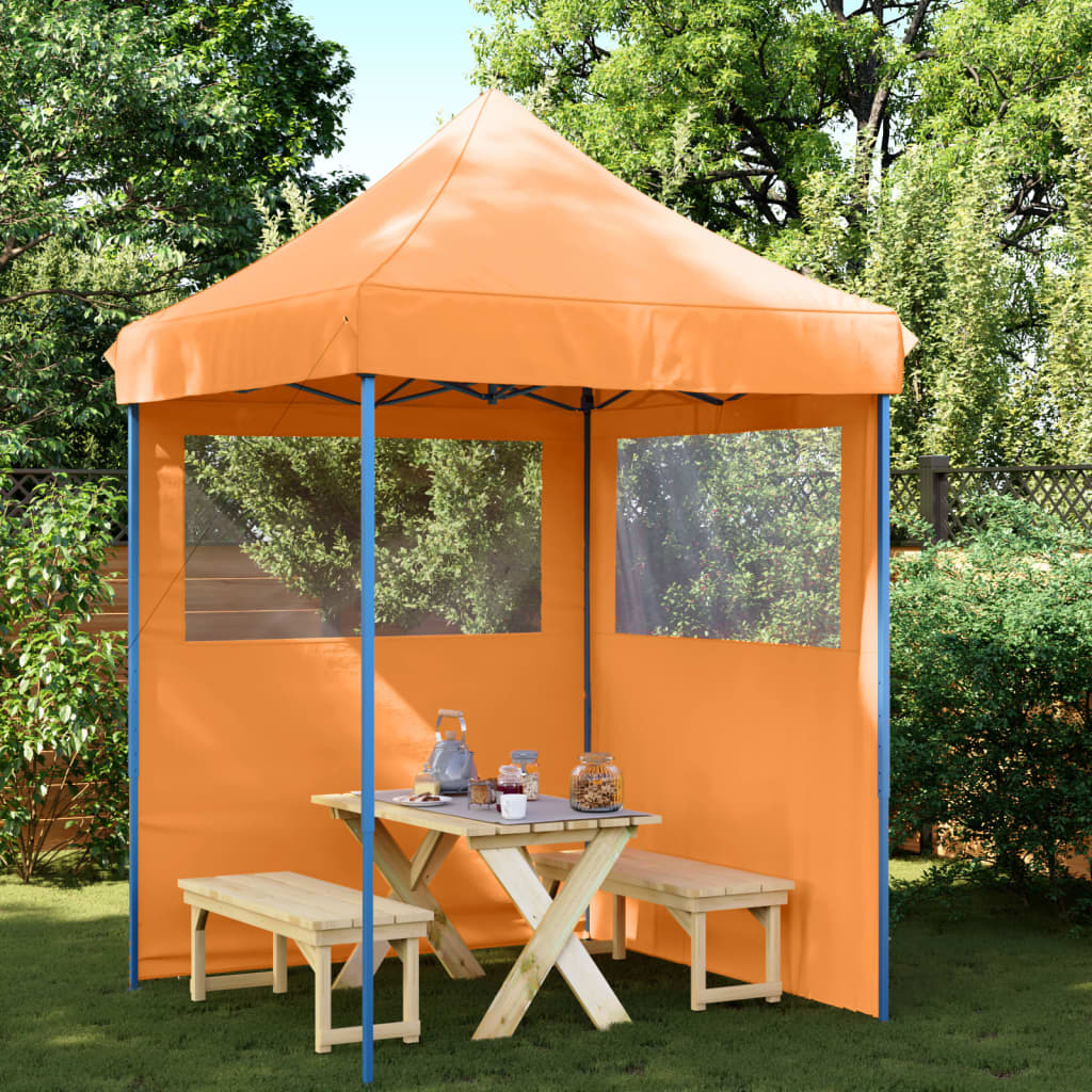 Vidaxl Partytent Faltbares Popup mit 2 Seitenwänden Orange