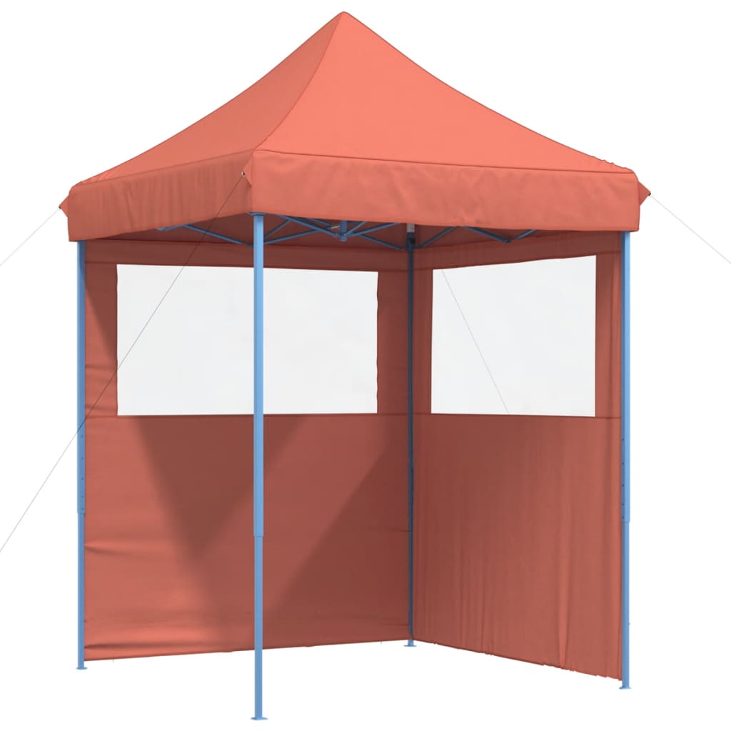 Vidaxl PartyTent Plegable plegable con 2 paredes laterales de color terracota