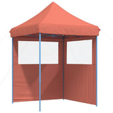 Vidaxl Partytent flappbar Pop-up mat 2 Säitewänn Terracotta-faarweg