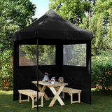 Vidaxl partytent inklapbaar pop-up met 2 zijwanden zwart