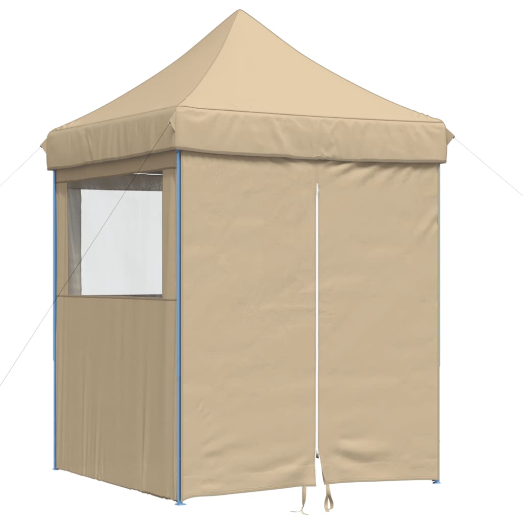 Vidaxl PartyTent sammenleggbar pop-up med 4 sidevegger beige