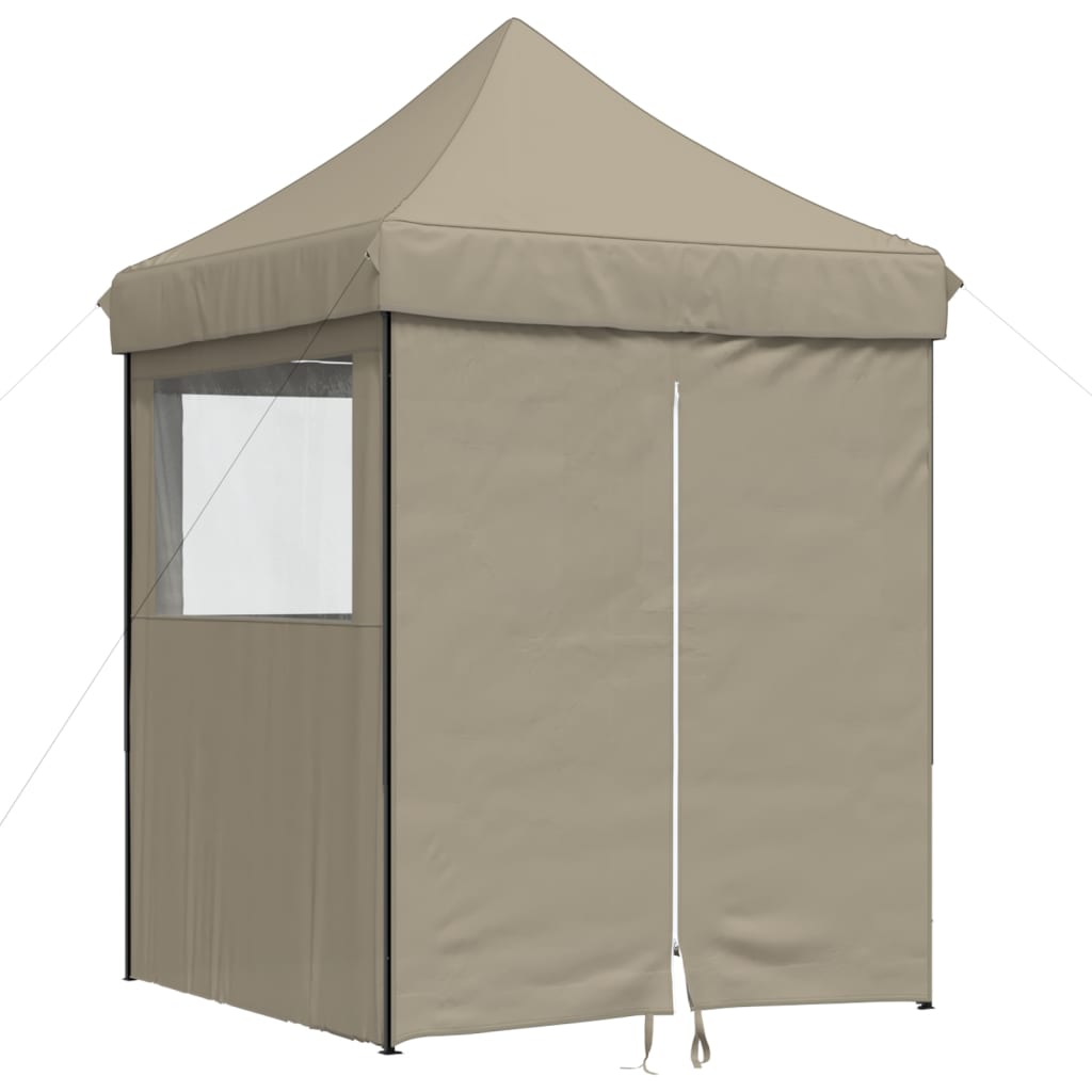 Pop-up pieghevole Vidaxl PartyTent con 4 pareti laterali taupe