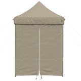 Vidaxl PartyTent sammenleggbar pop-up med 4 sidevegger taupe