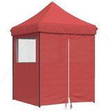 Pop-up pieghevole Vidaxl PartyTent con 4 pareti laterali Bordeaux rosso