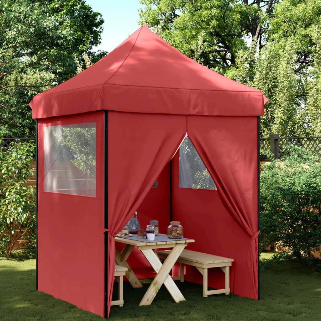 Vidaxl PartyTent Skládací vyskakovací okno se 4 bočními stěnami Bordeaux Red