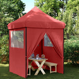 Vidaxl PartyTent Plegable plegable con 4 paredes laterales Burdeos rojo