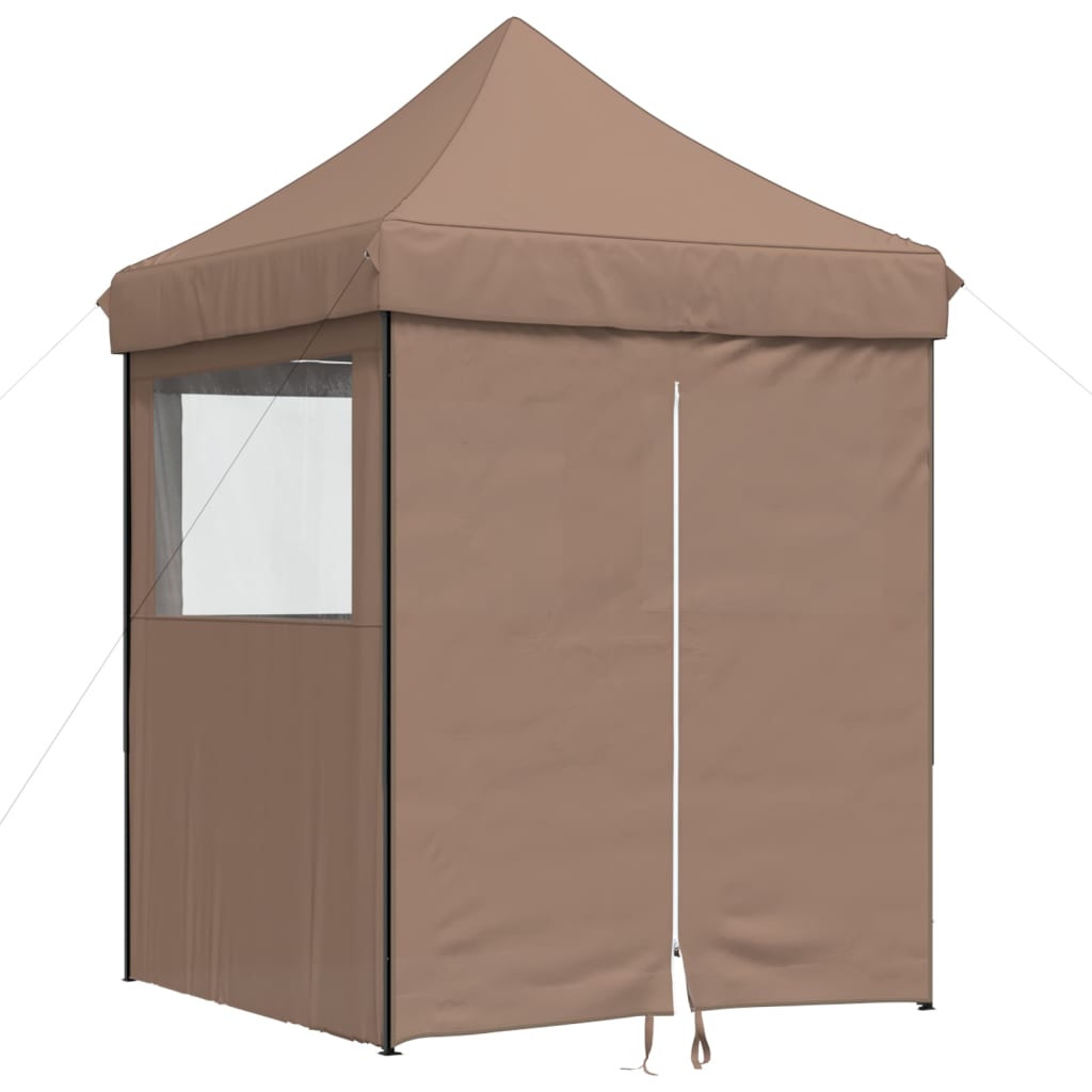 Vidaxl partytent inklapbaar pop-up met 4 zijwanden bruin