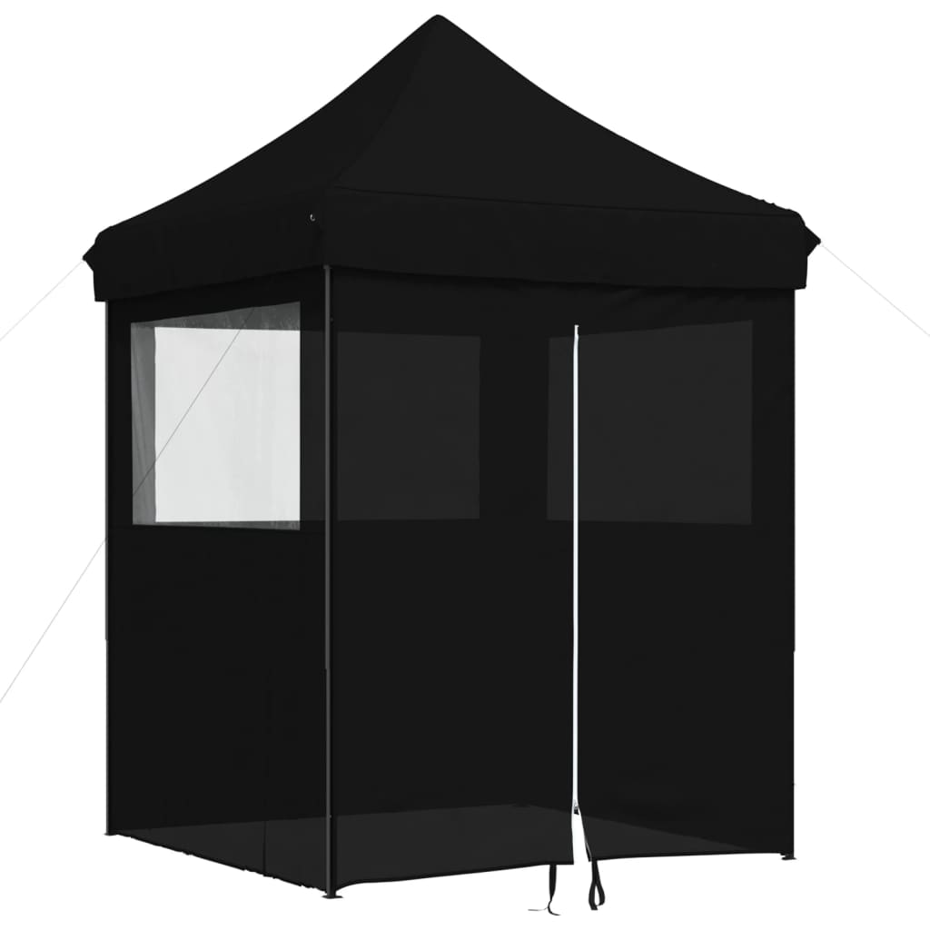 Vidaxl partytent inklapbaar pop-up met 4 zijwanden zwart