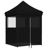 Vidaxl partytent inklapbaar pop-up met 4 zijwanden zwart