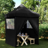Vidaxl partytent inklapbaar pop-up met 4 zijwanden zwart