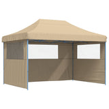 Vidaxl PartyTent Polable Polable avec 3 murs latéraux beige