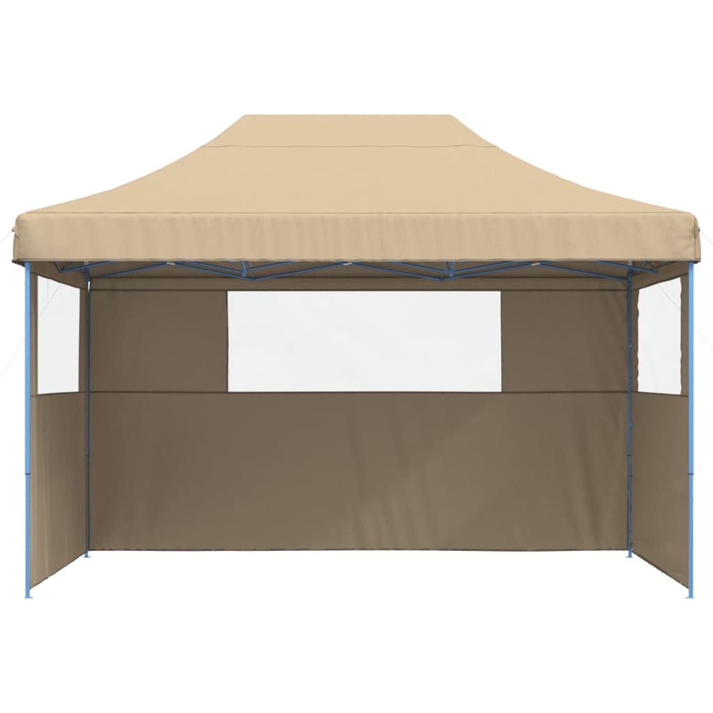 Vidaxl PartyTent Polable Polable avec 3 murs latéraux beige