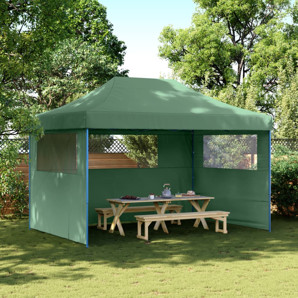 Vidaxl PartyTent Plegable plegable con 3 paredes laterales Verdes