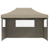 Pop-up pieghevole Vidaxl PartyTent con 3 pareti laterali taupe