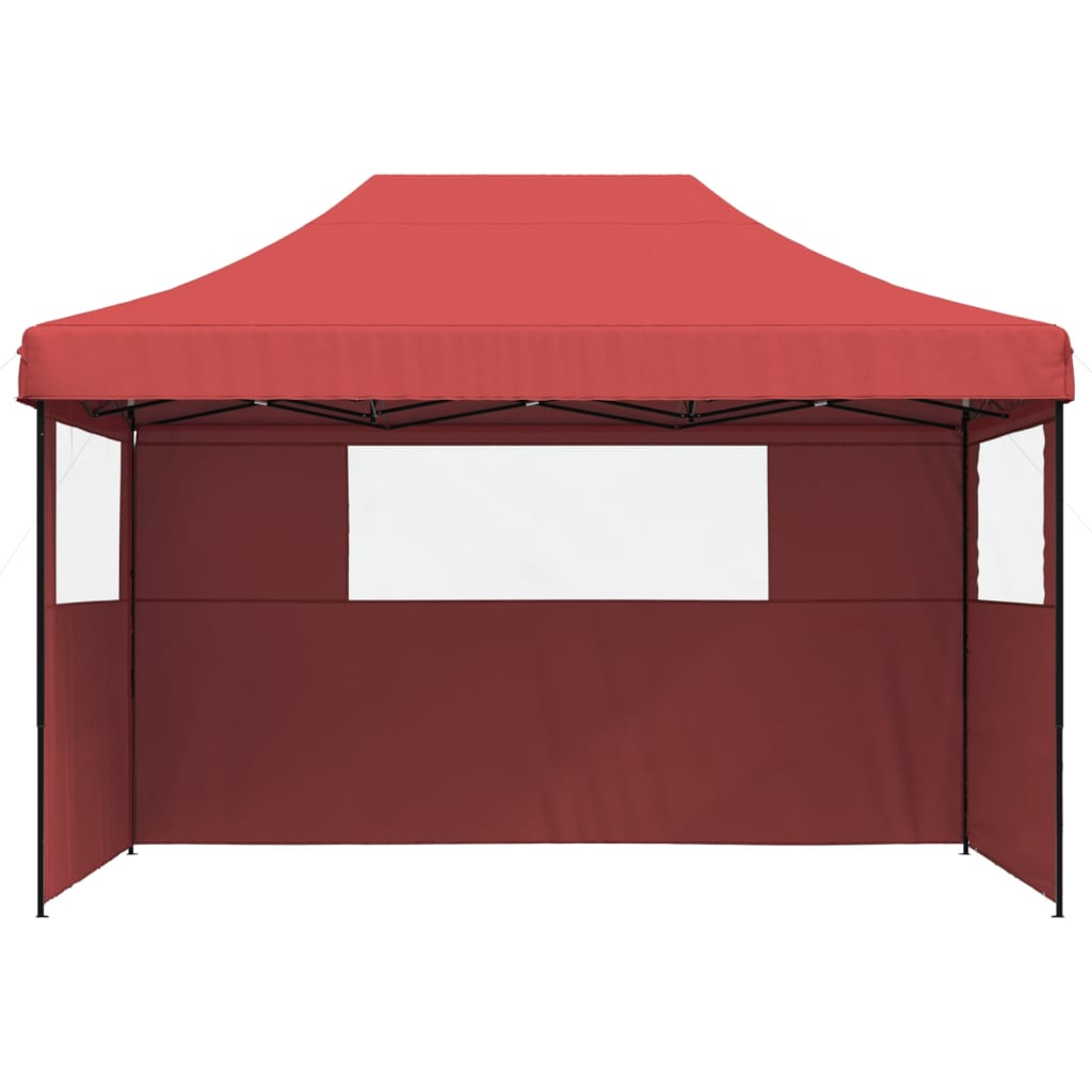 Vidaxl Partytent Foldable Pop-Up With 3 Side Walls Bordeaux Red