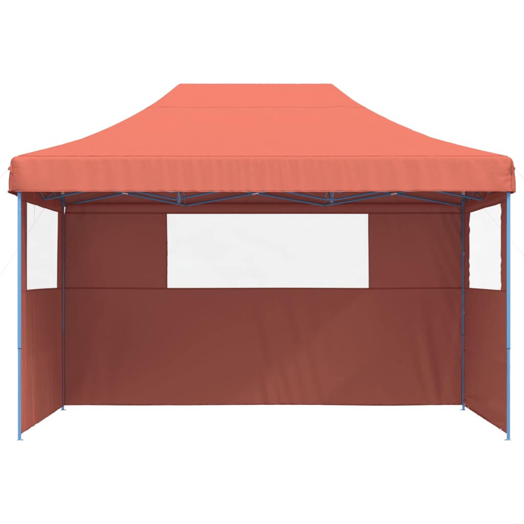 Vidaxl PartyTent sammenleggbar pop-up med 3 sidevegg Terracotta-farget