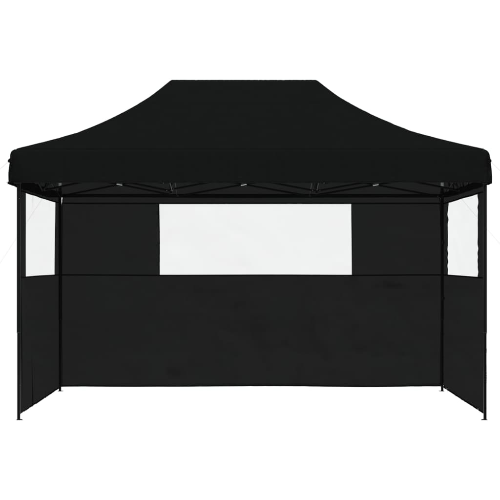 Vidaxl Partytent Polable Polable avec 3 murs latéraux noirs