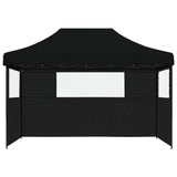 Vidaxl Partytent Foldable Pop-Up With 3 Side Walls Black