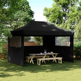 Vidaxl Partytent Foldable Pop-Up With 3 Side Walls Black