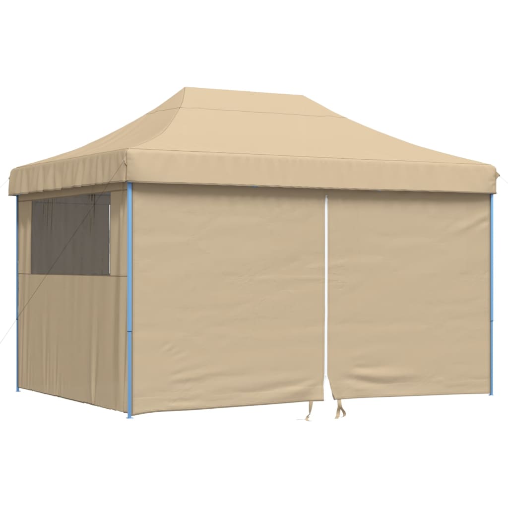 Vidaxl Partytent Faltbares Popup mit 4 Seitenwänden Beige