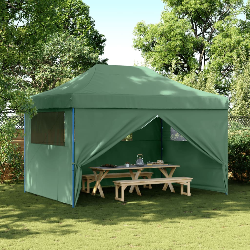 Vidaxl Partytent Polable Polable avec 4 murs latéraux verts