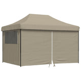 Vidaxl PartyTent Polable Polable avec 4 murs latéraux taupe