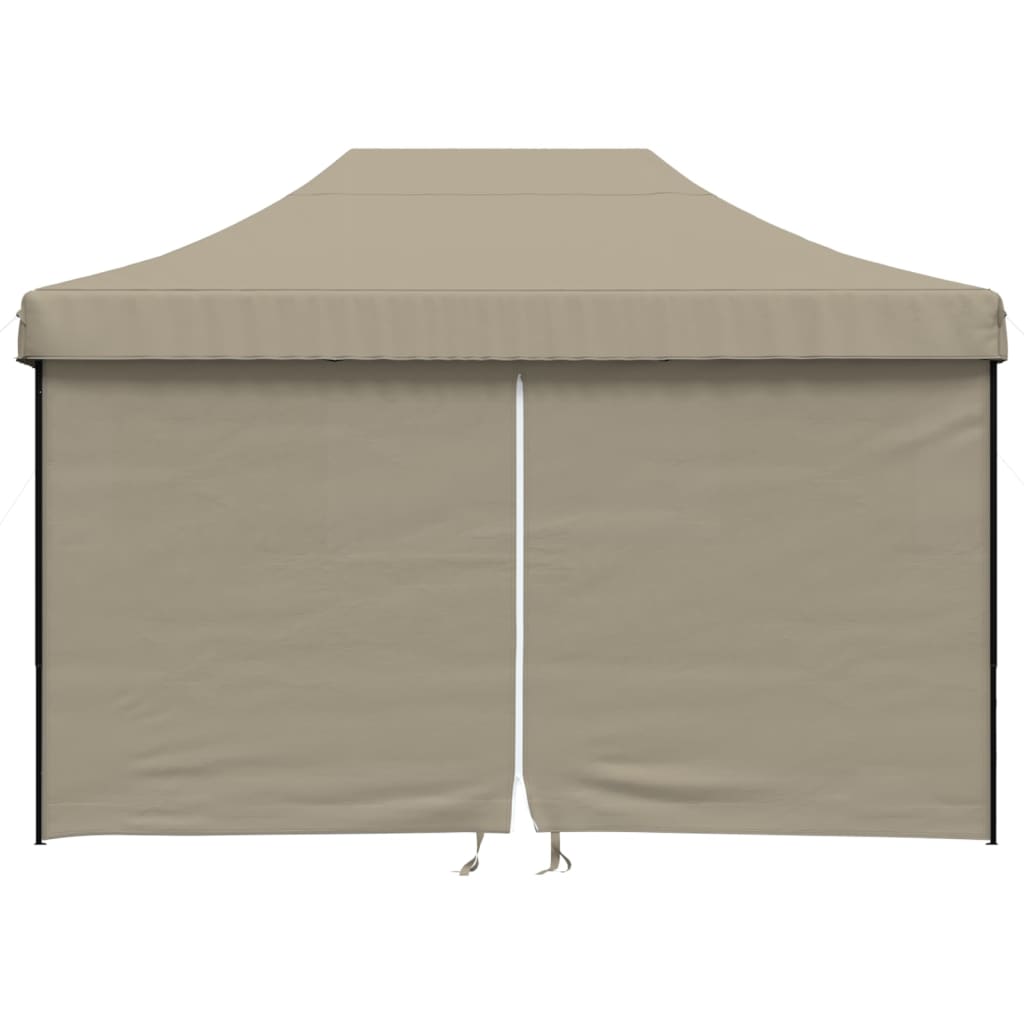 Pop-up pieghevole Vidaxl PartyTent con 4 pareti laterali taupe