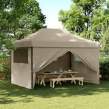 Pop-up pieghevole Vidaxl PartyTent con 4 pareti laterali taupe