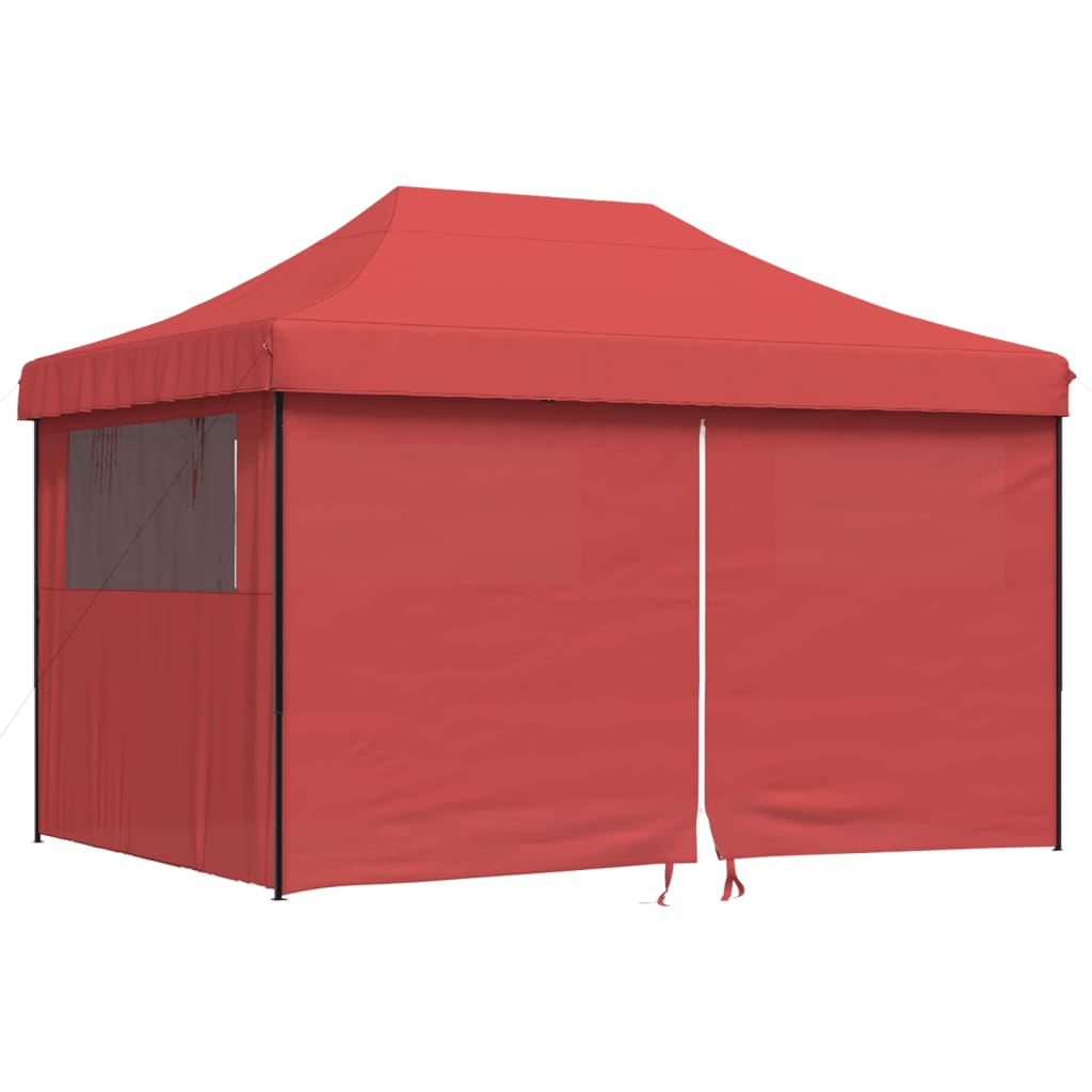 Vidaxl PartyTent fällbar pop-up med 4 sidoväggar Bordeaux Red