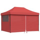 Vidaxl Partytent zložljivo pojavno okno s 4 stranskimi stenami Bordeaux Red