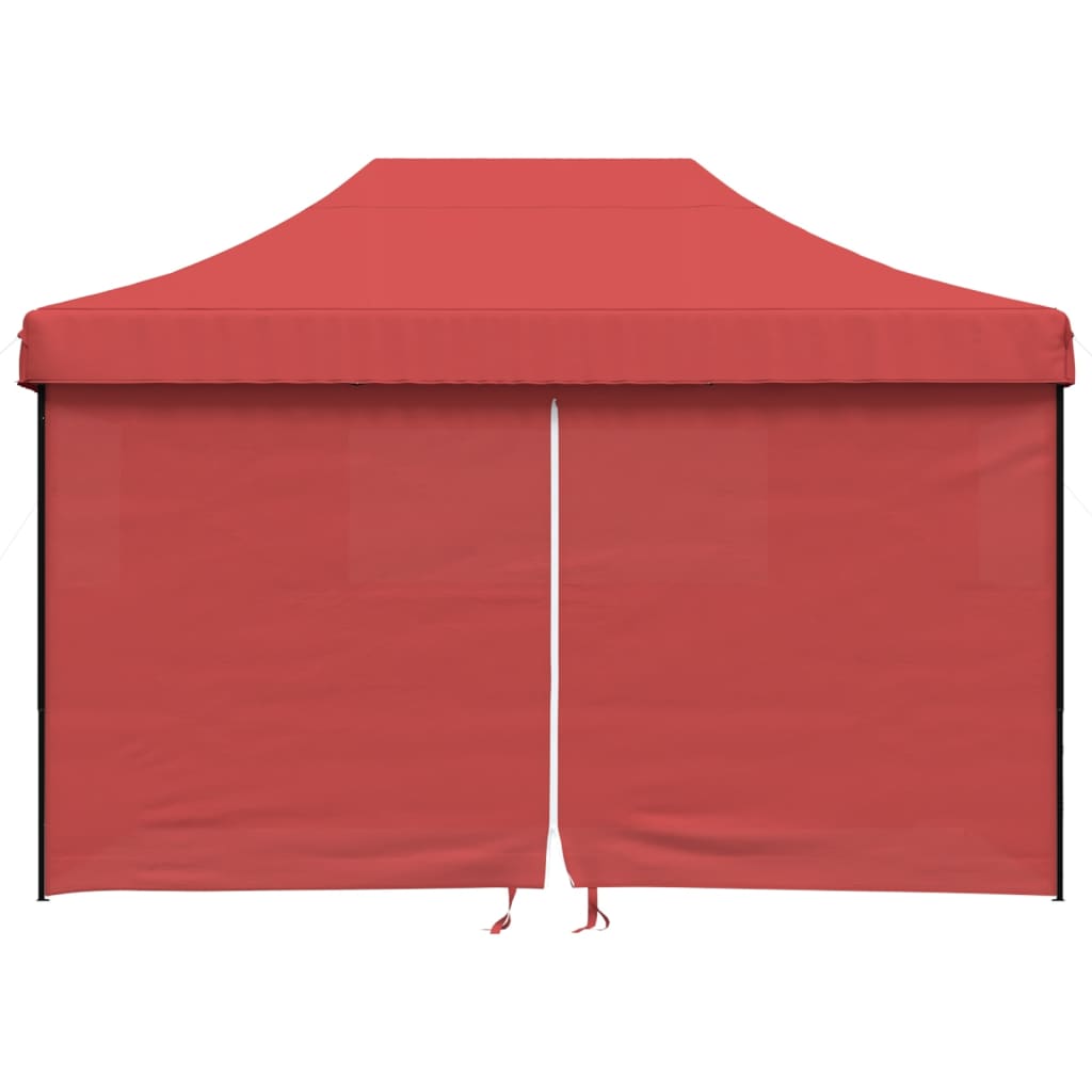 Vidaxl Partytent Foldable Pop-Up With 4 Side Walls Bordeaux Red