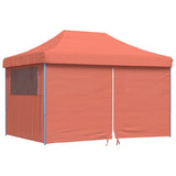 Vidaxl Partytent Foldable Pop-Up with 4 side walls Terracotta-colored