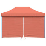 Vidaxl Partytent Foldable Pop-Up with 4 side walls Terracotta-colored