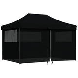 Vidaxl PartyTent Polonge pliable avec 4 murs latéraux noirs