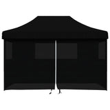 Pop-up pieghevole Vidaxl PartyTent con 4 pareti laterali nere