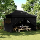 Vidaxl PartyTent Plegable plegable con 4 paredes laterales negros