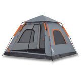 Vidaxl Dome Tent de 5 personas Liberación rápida de gris y naranja