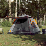 Vidaxl Dome Tält 5-person Fast Release Grey and Orange