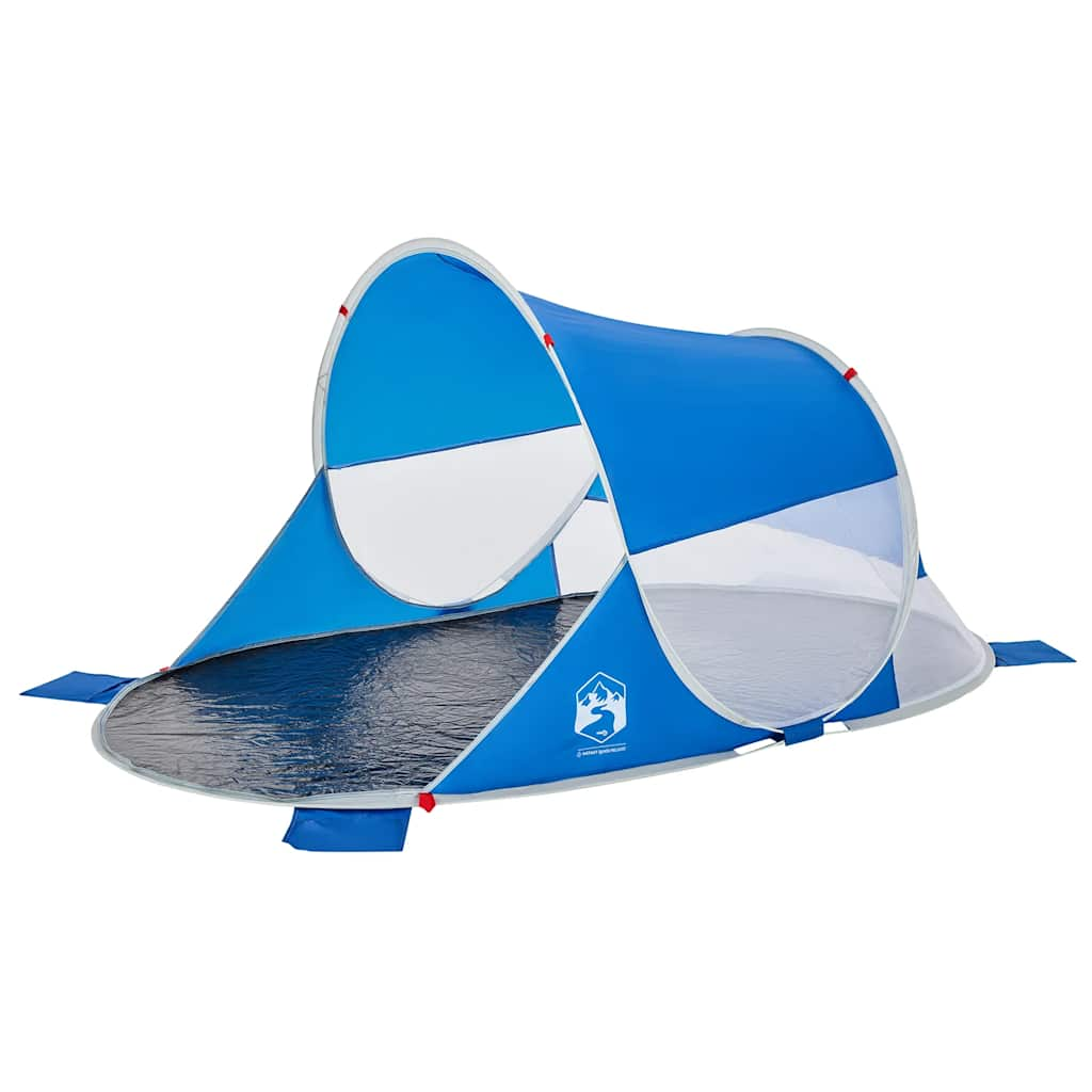 Vidaxl Beach Tent Pop-Up Waterproof Azure Blue