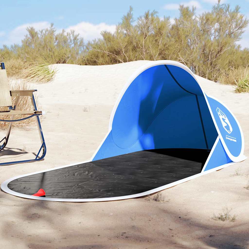 Vidaxl Beach Tent Pop-Up Waterproof Azure Blue